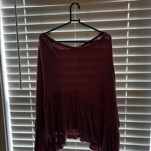 Altar'd State Burgundy Long sleeve top